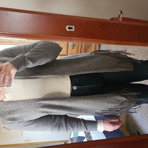 Ya Los Angeles Western Gray Fringe Cardigan L